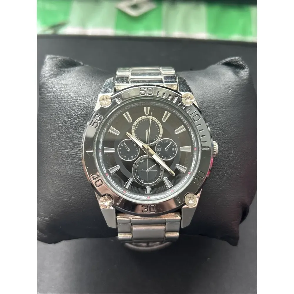 Black Dial Large Men’s Quartz Watch